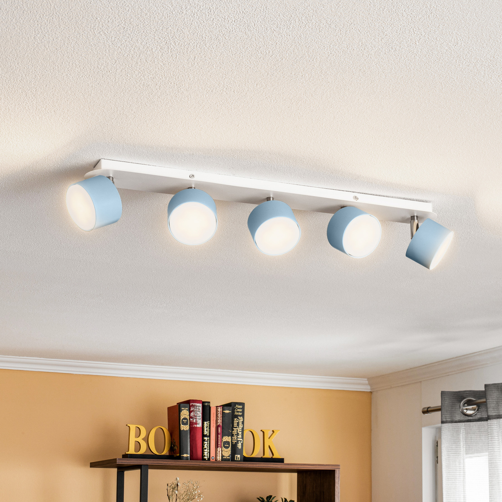 Plafondspot Cloudy 5-lamps blauw